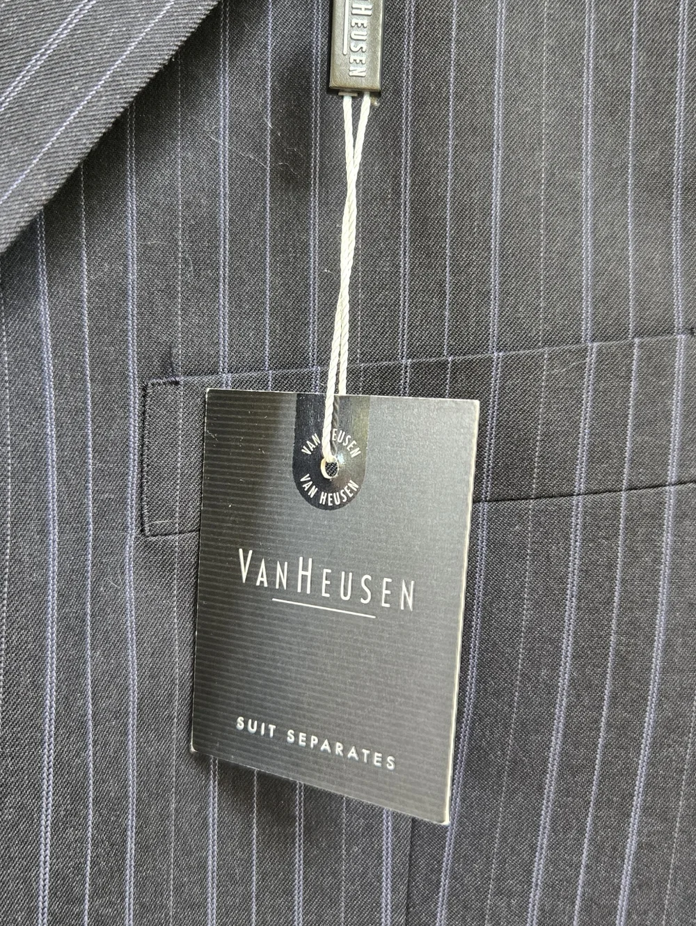 Van Heusen Men's Navy Pinstripe Blazer - Classic Tailored Suit Jacket